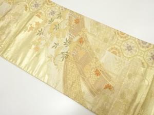 橋に松藤・花蜀江模様織り出し　袋帯
